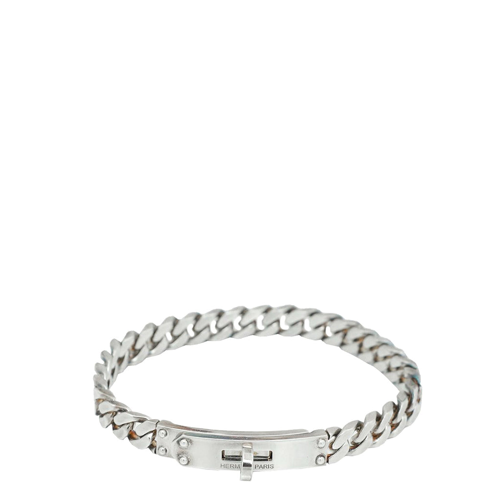 Hermes Silver Kelly Gourmette Very Small Model Bracelet
