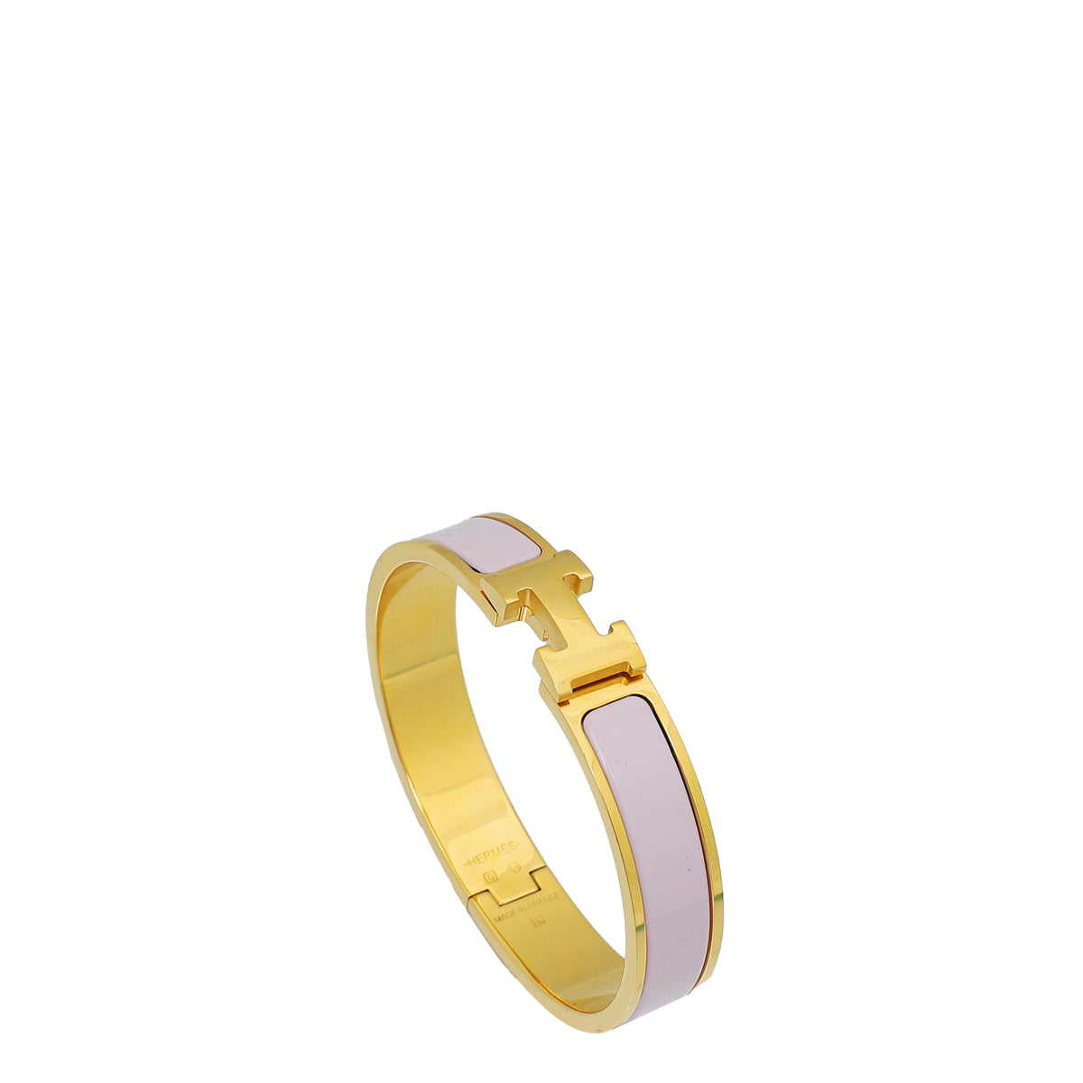 Hermes Rose Dragee Clic H Bracelet