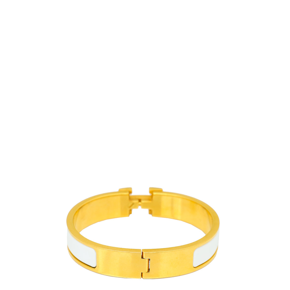 Hermes White Clic H Bracelet