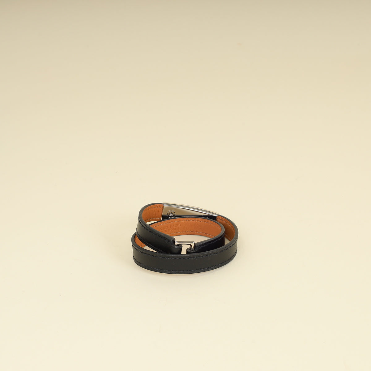 Hermes Noir Rivale Double Tour Bracelet