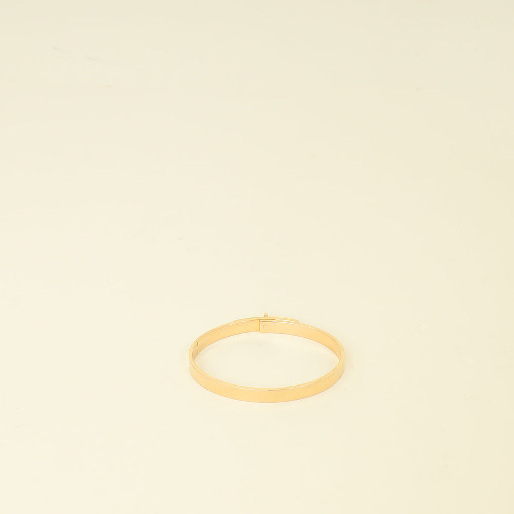 Hermes 18K Rose Gold Kelly Diamond Small Model Bracelet