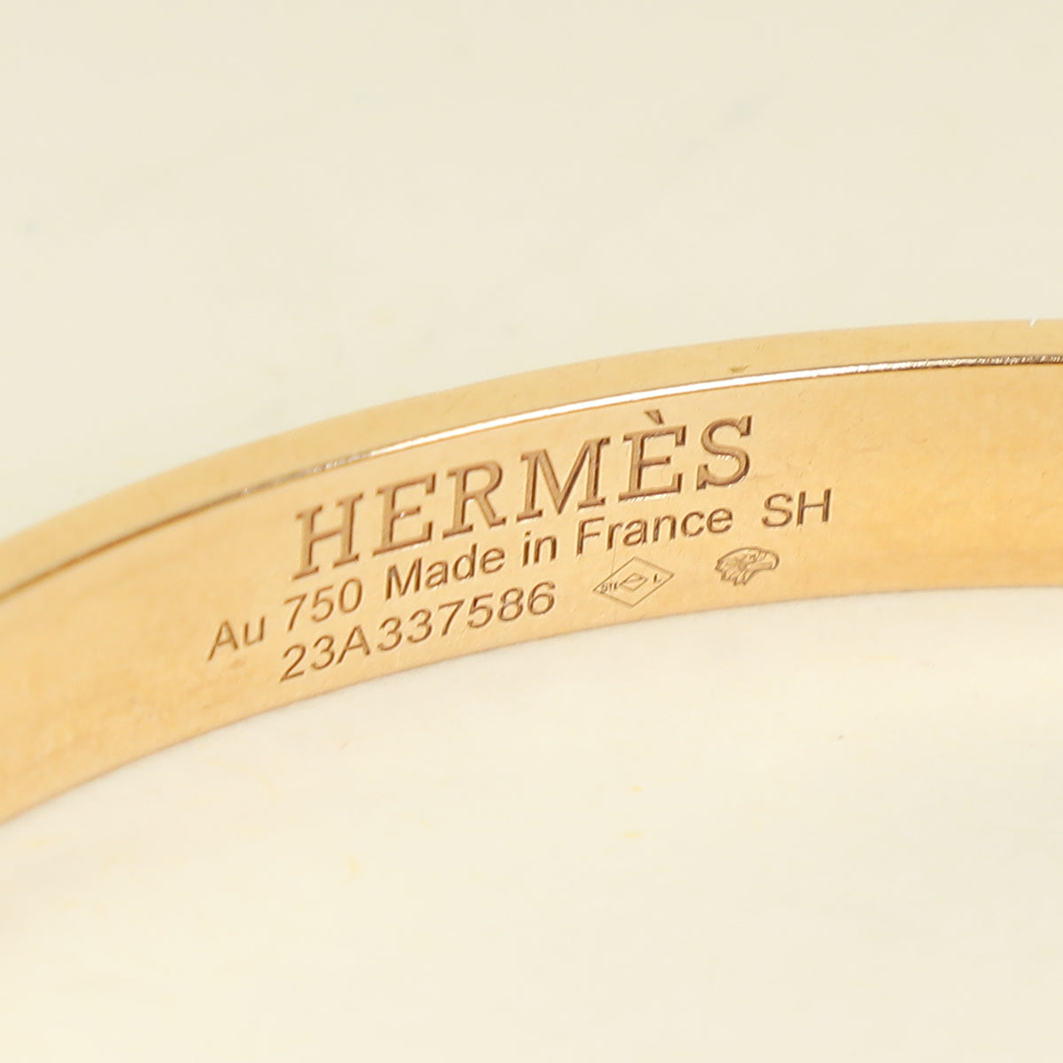Hermes 18K Rose Gold Kelly Diamond Small Model Bracelet