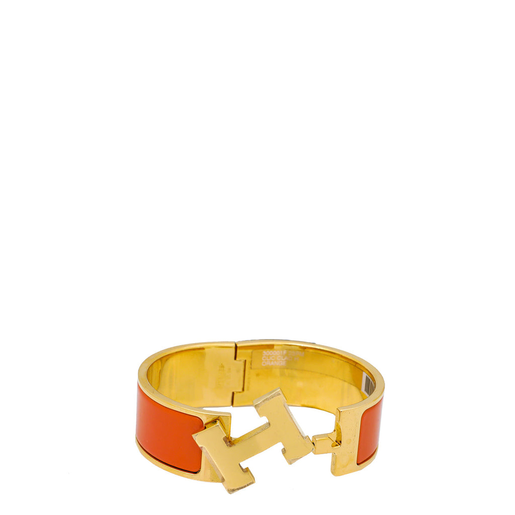 Hermes Orange Clic Clac Bracelet