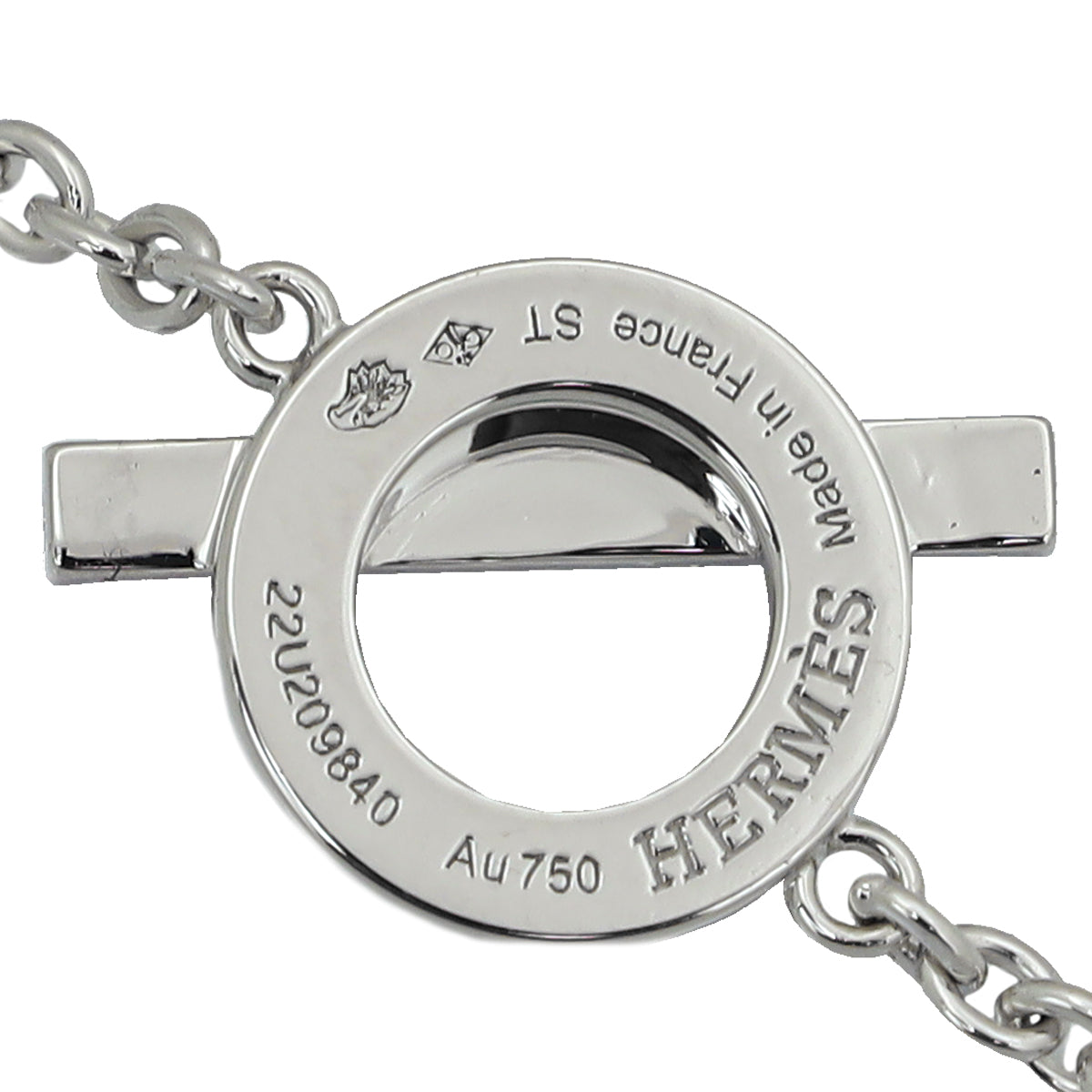 Hermes 18K White Gold Diamond Finesse Bracelet