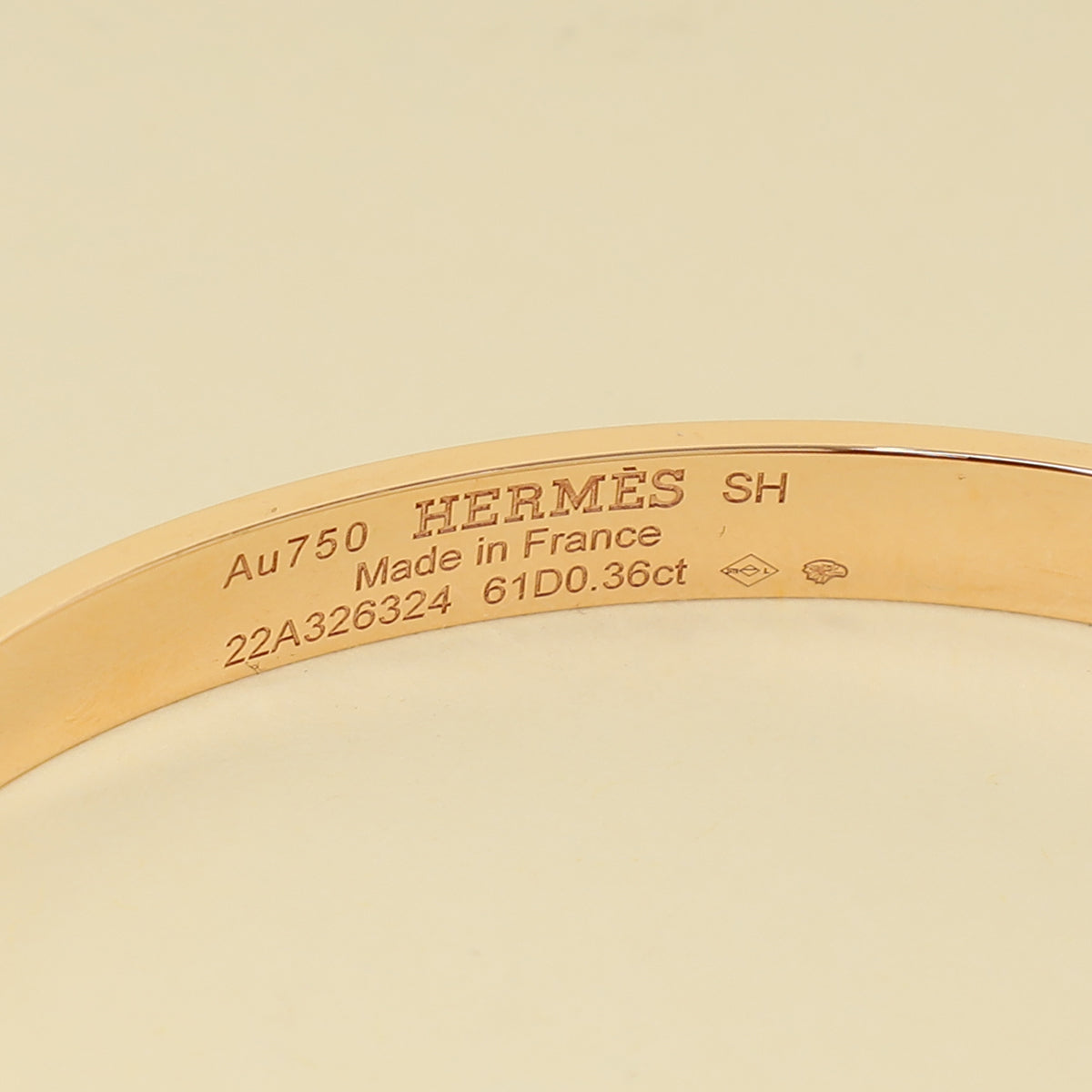 Hermes 18K Rose Gold 61 Diamond Kelly Bracelet
