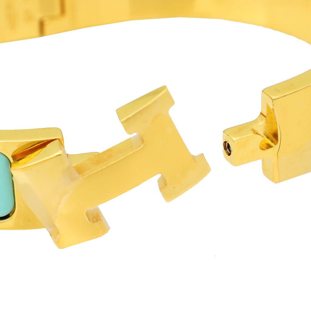 Hermes Turquoise Clic H Bracelet