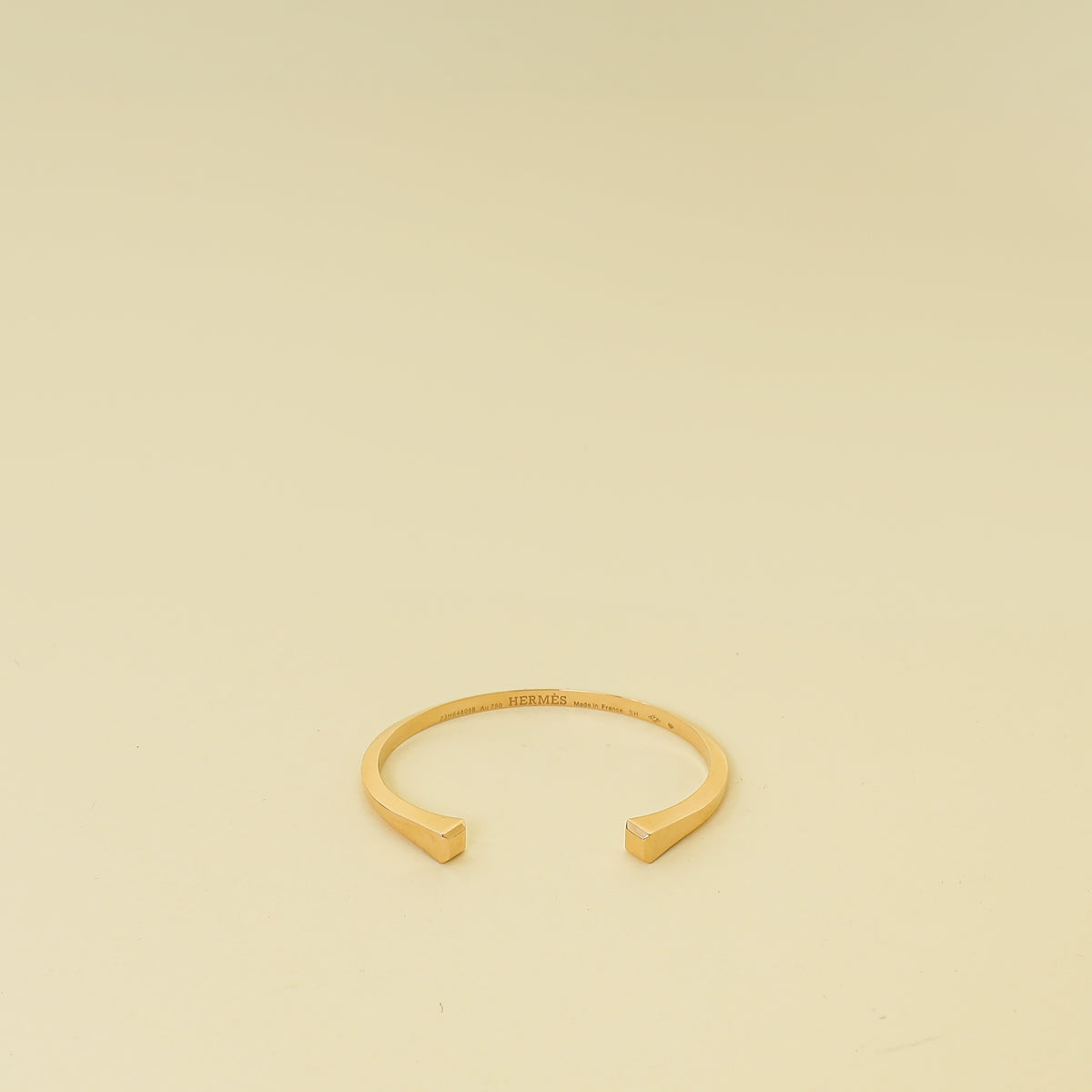 Hermes 18K Rose Gold Clou De Forge Bangle Bracelet