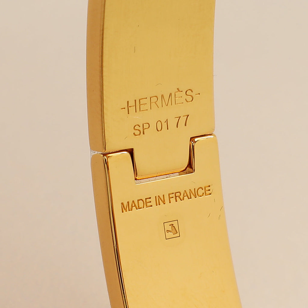 Hermes Blanc Enamel Hinged Bracelet