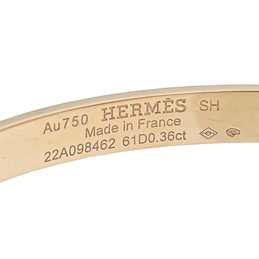 Hermes 18K Rose Gold Diamond Kelly Small Model Bracelet