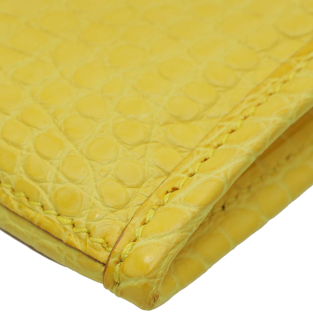 Hermes Mimosa Matte Alligator Jige Duo Clutch
