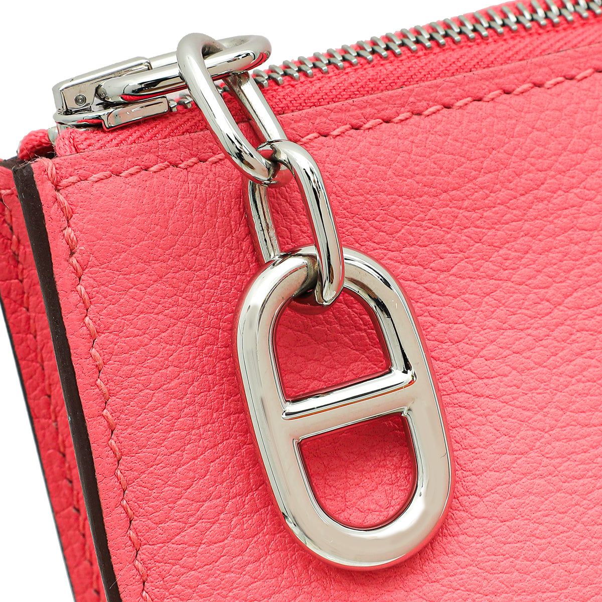 Hermes Rose Azalee Zipengo Chaine D'Ancre GM Pouch