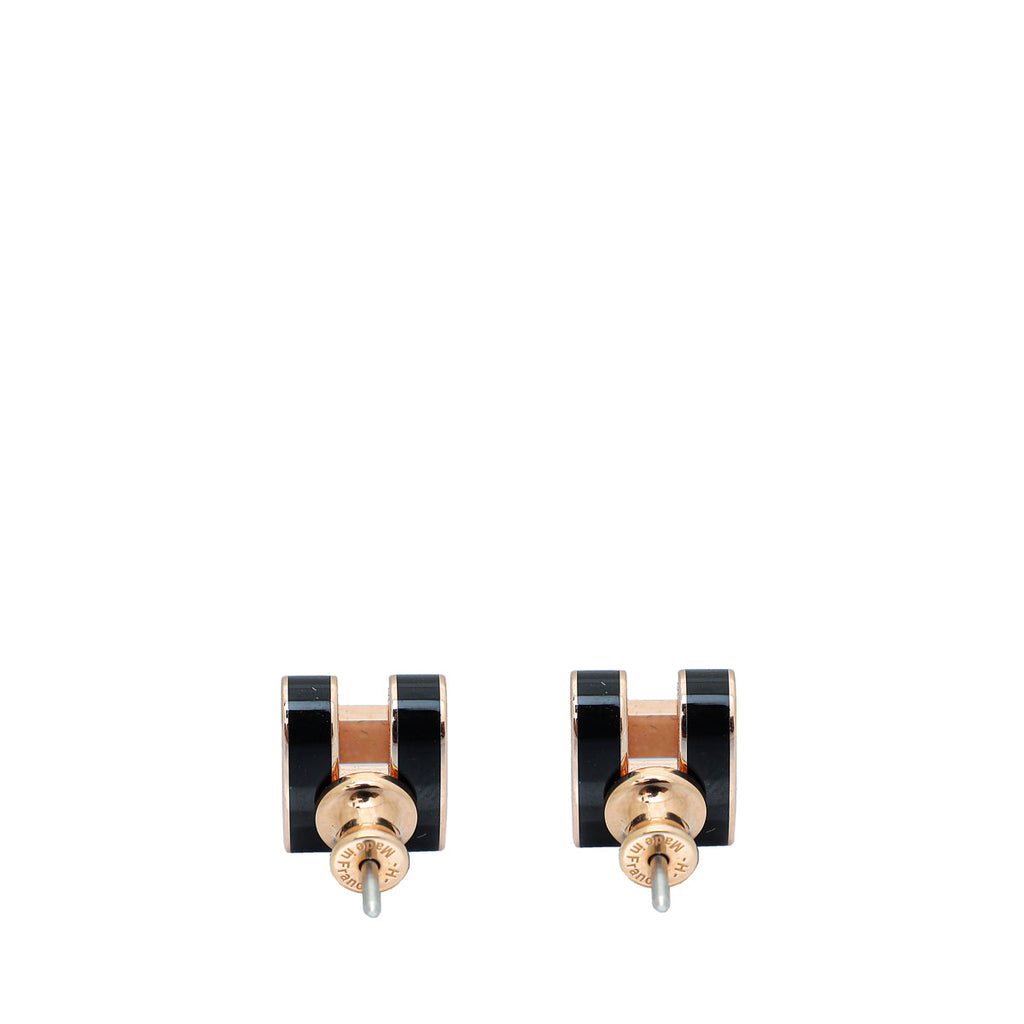 Hermes Noir Pop H Mini Earrings