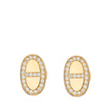 Hermes 18K Rose Gold Diamond Chaine D'ancre Contour Stud Earrings