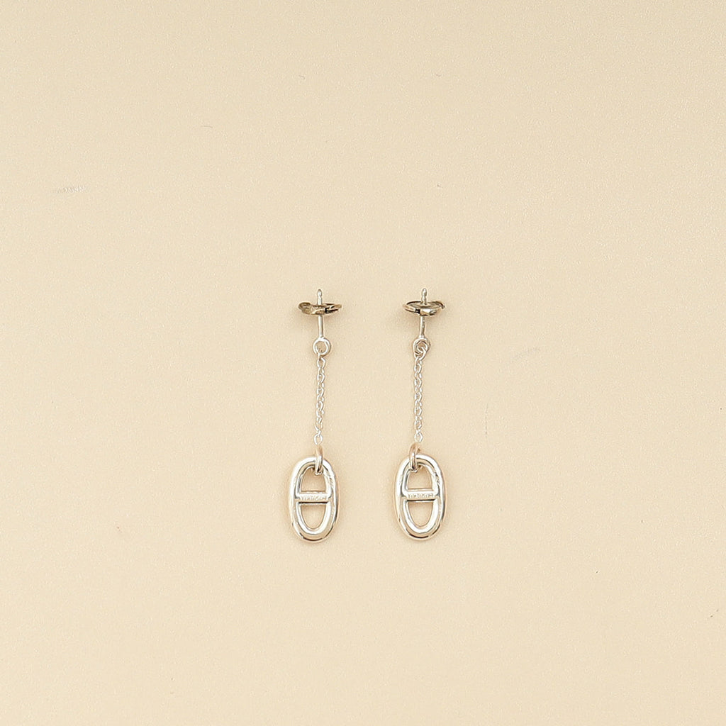 Hermes Silver Farandole Earrings, Medium Model