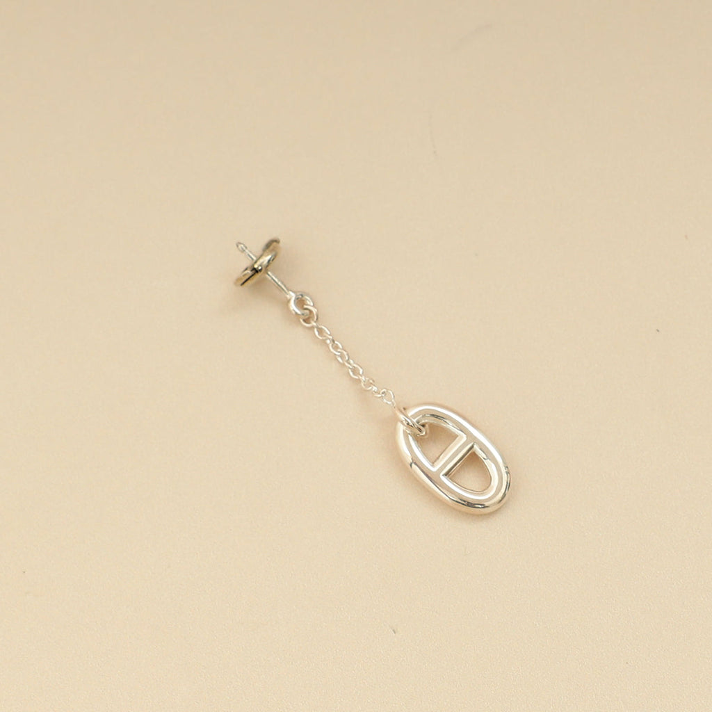 Hermes Silver Farandole Earrings, Medium Model