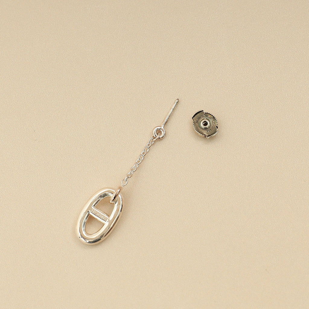 Hermes Silver Farandole Earrings, Medium Model