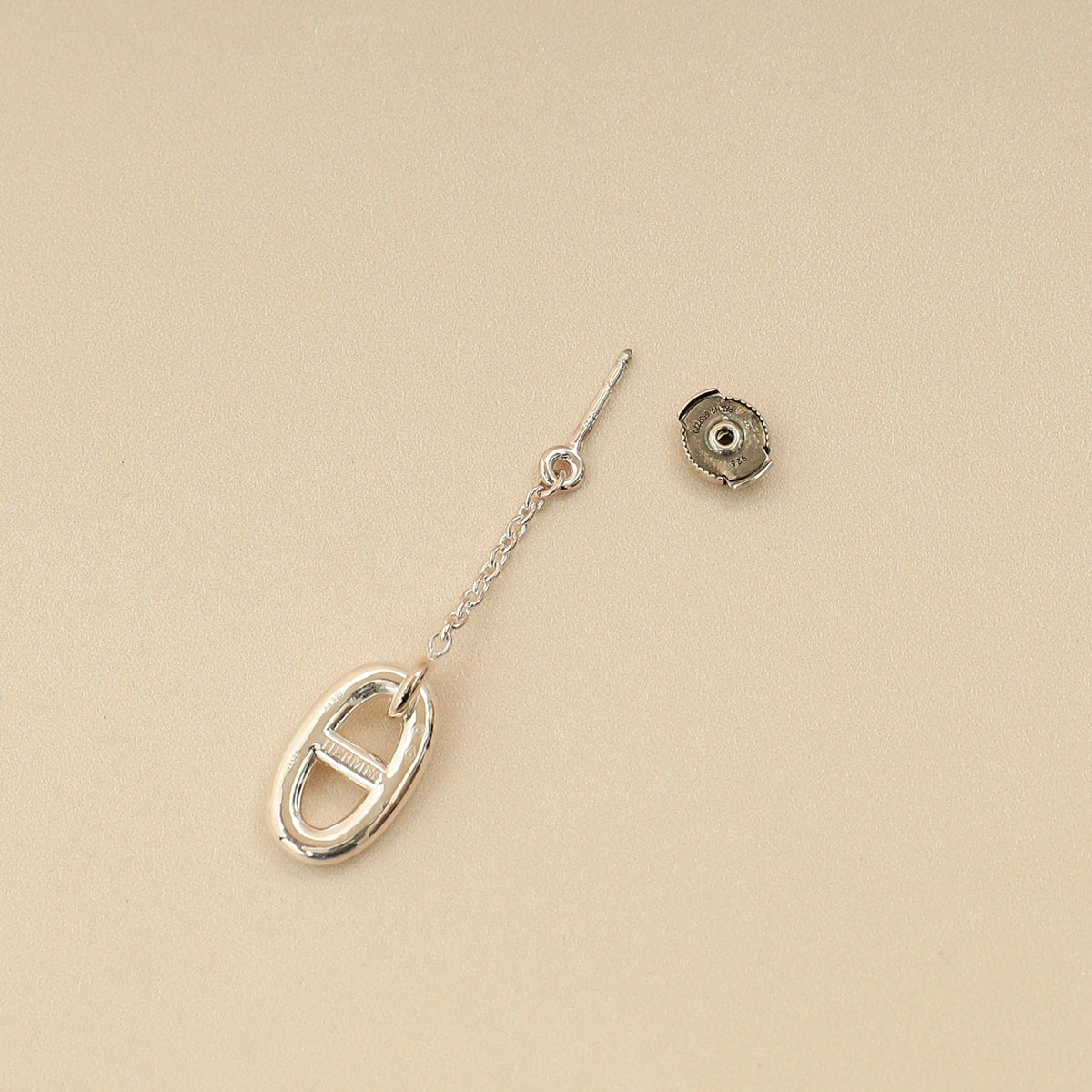 Hermes Silver Farandole Earrings, Medium Model