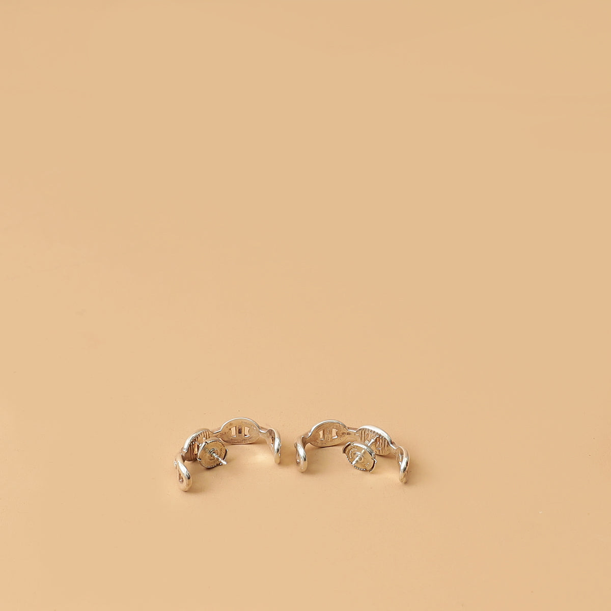 Hermes Sterling Silver Chaine d'ancre Enchainee Ear Climber Earring