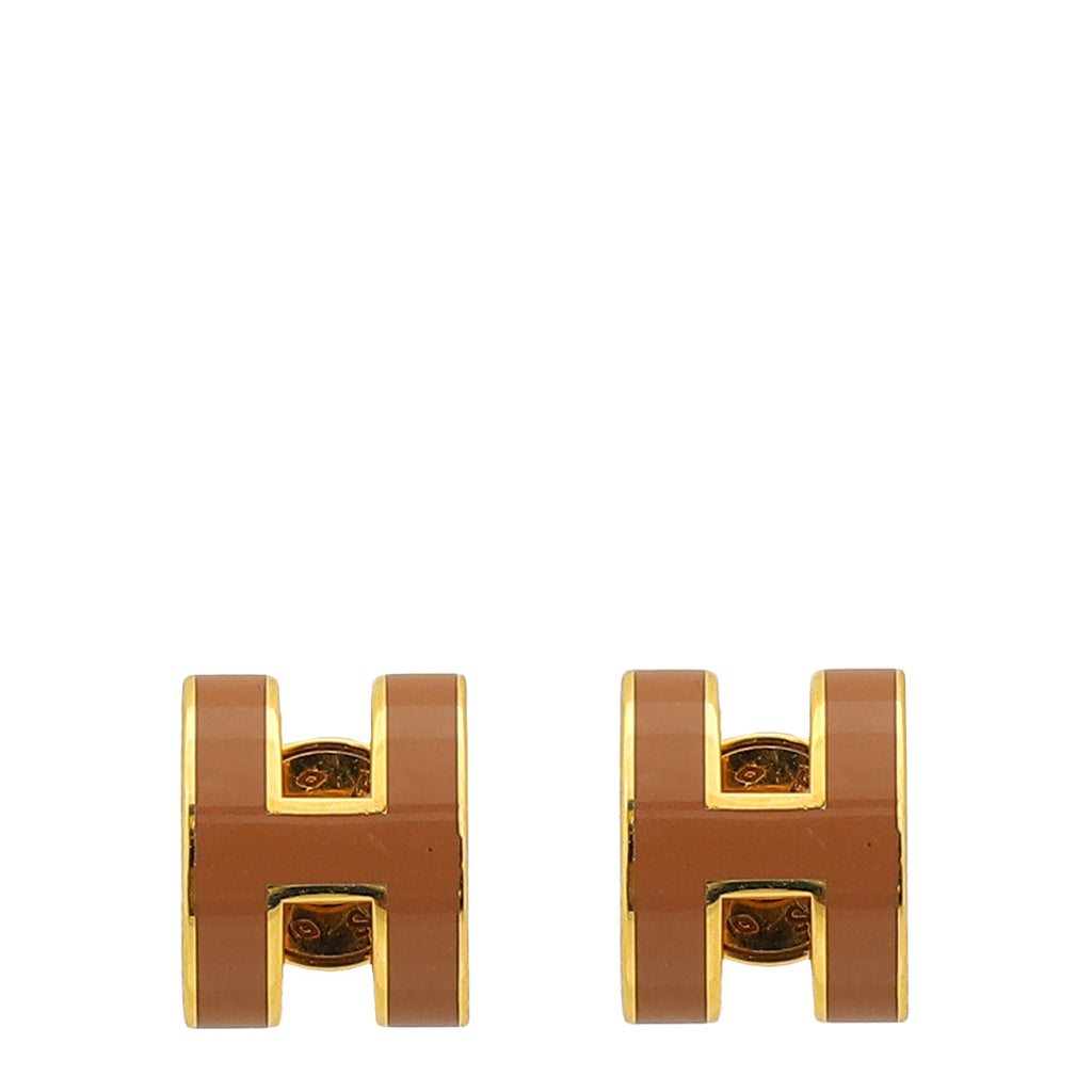 Hermes New Gold Mini Pop H Earrings