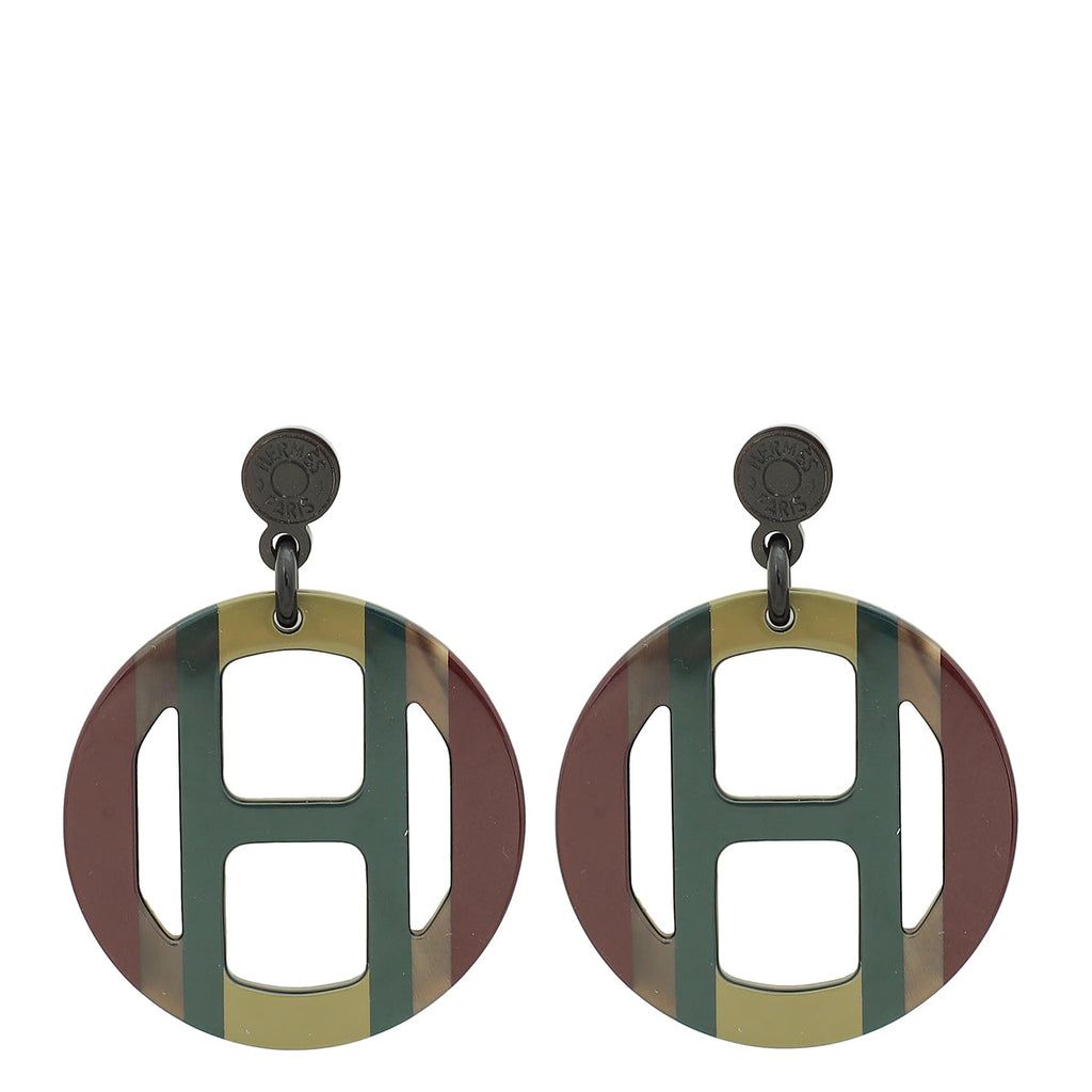 Hermes Multicolor H Equipe Earrings