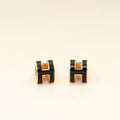 Hermes Noir Mini Pop H Earrings