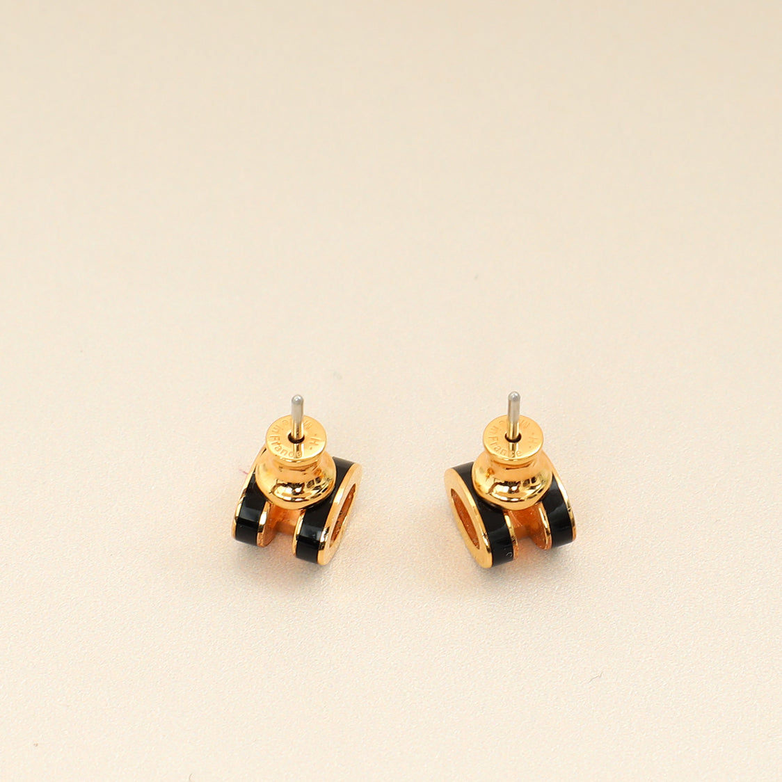 Hermes Noir Mini Pop H Earrings