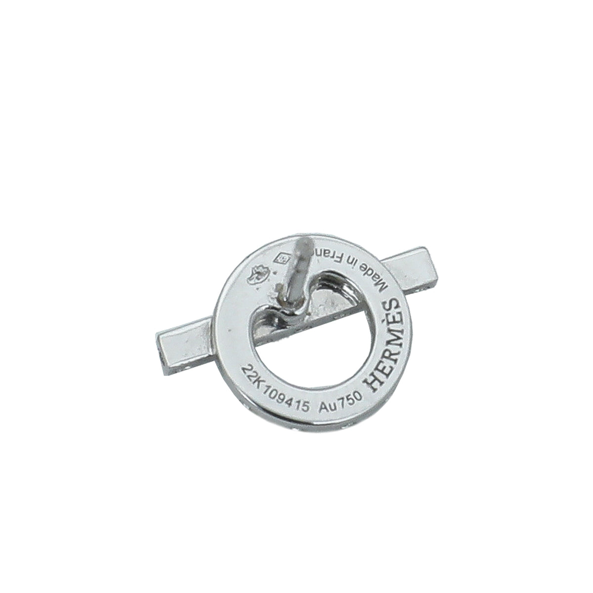 Hermes 18K White Gold Diamond Finesse Stud Earrings