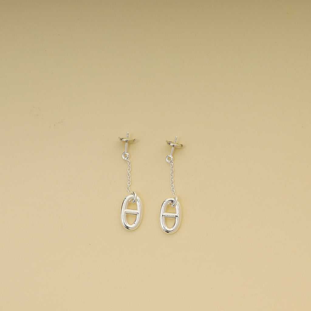 Hermes Sterling Silver Medium Model Farandole Earrings