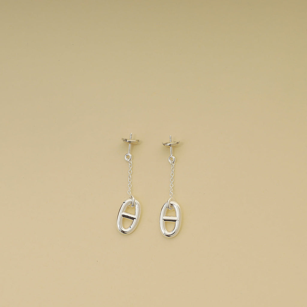 Hermes Sterling Silver Medium Model Farandole Earrings