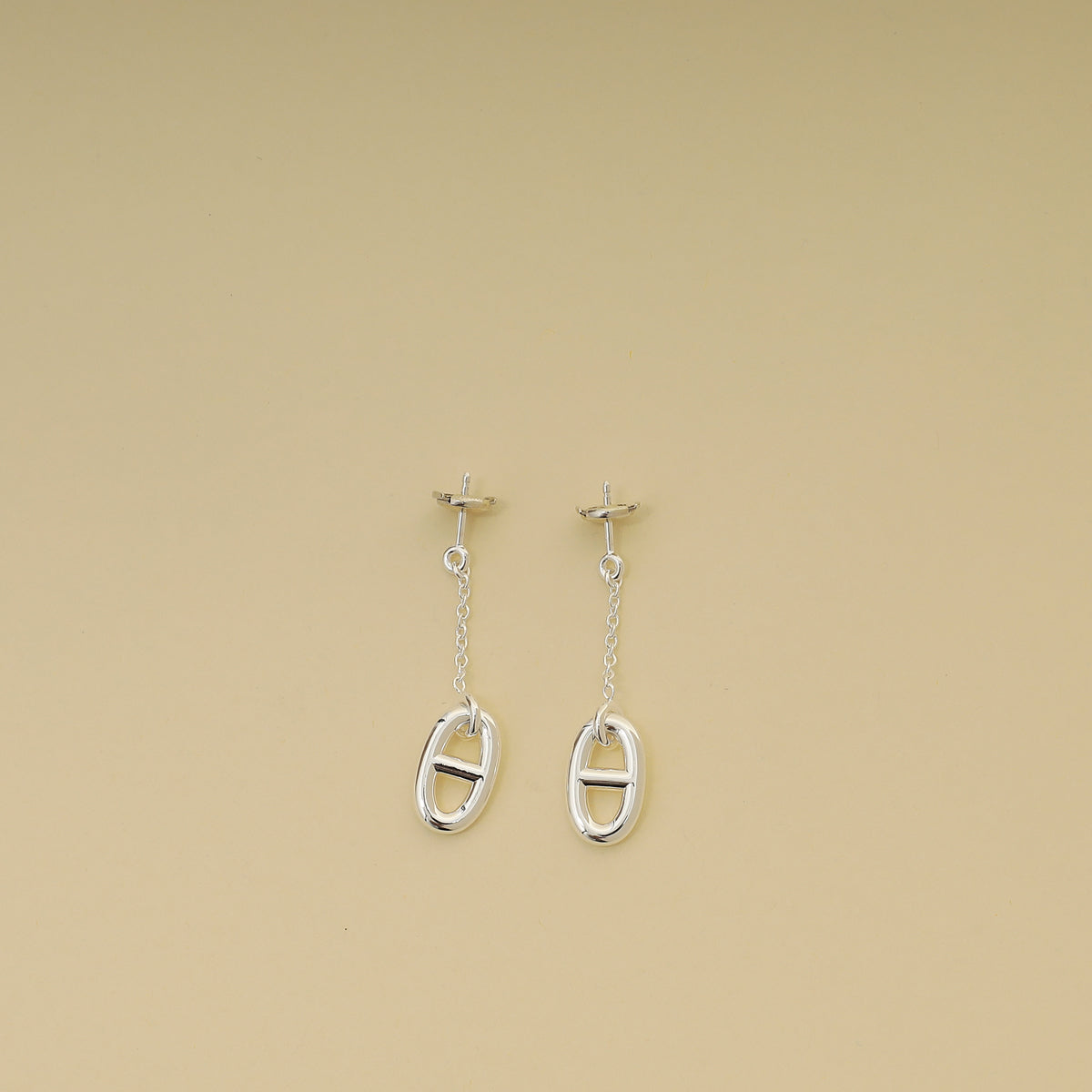 Hermes Sterling Silver Medium Model Farandole Earrings