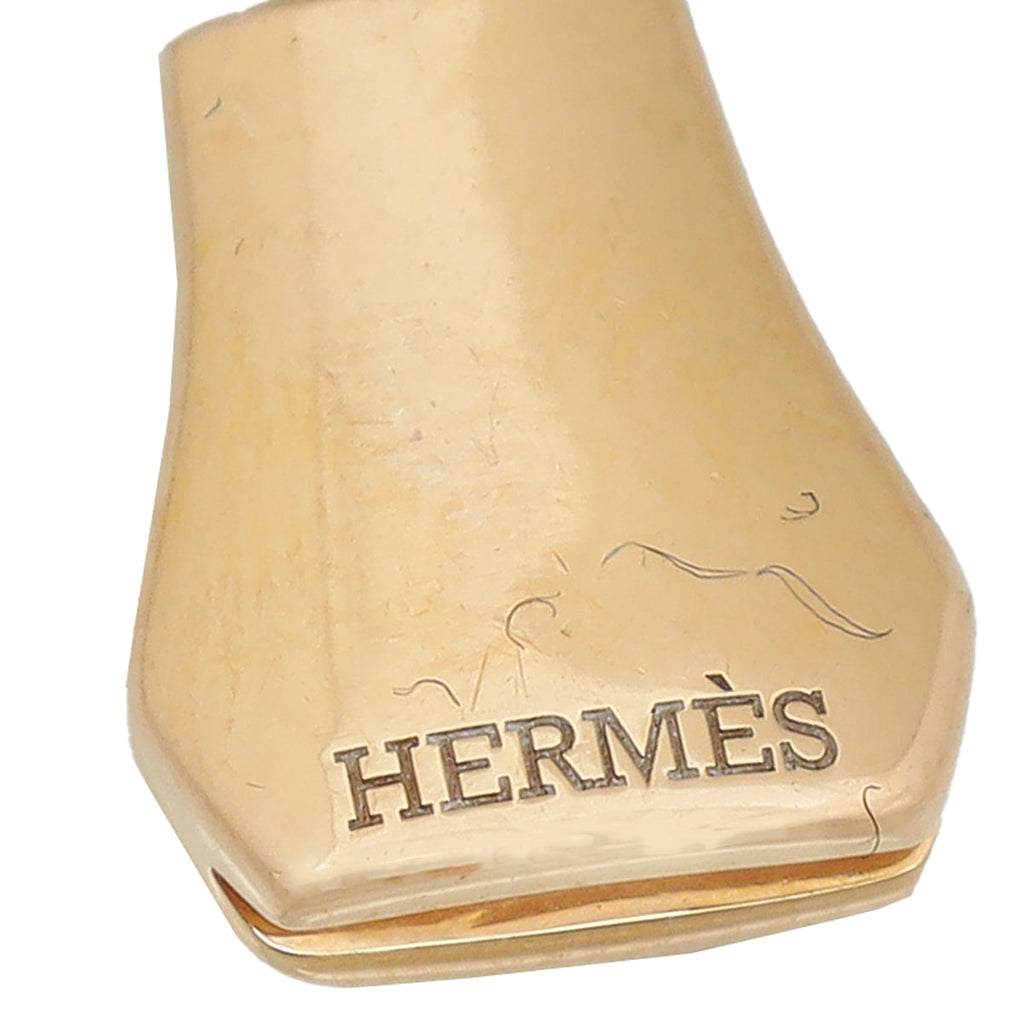 Hermes 18K Rose Gold Kelly Clochette Earrings