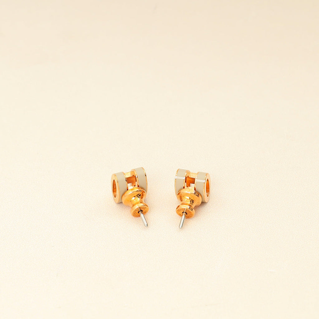 Hermes Light Gray Mini Pop H Earrings