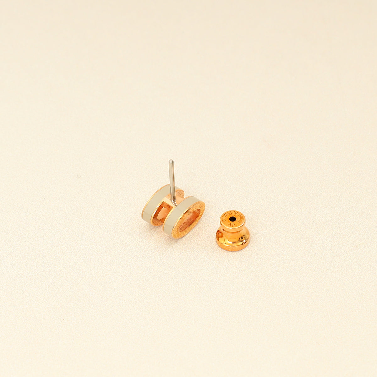 Hermes Light Gray Mini Pop H Earrings