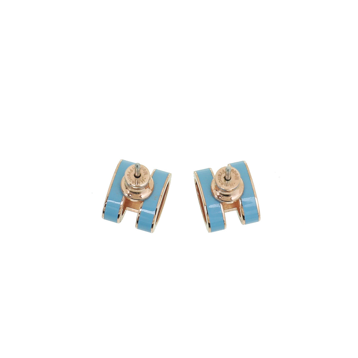 Hermes Light Blue Mini Pop H earrings