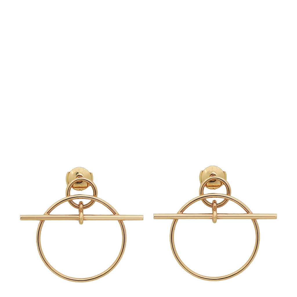 Hermes 18K Rose Gold Loop Small Model Earrings