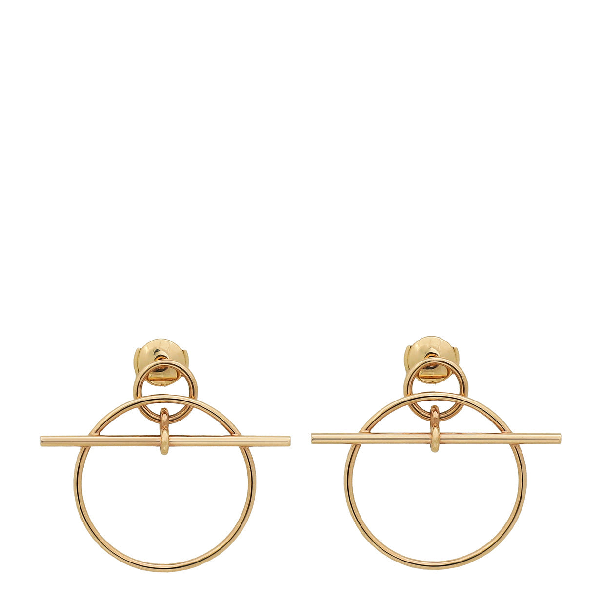 Hermes 18K Rose Gold Loop Small Model Earrings