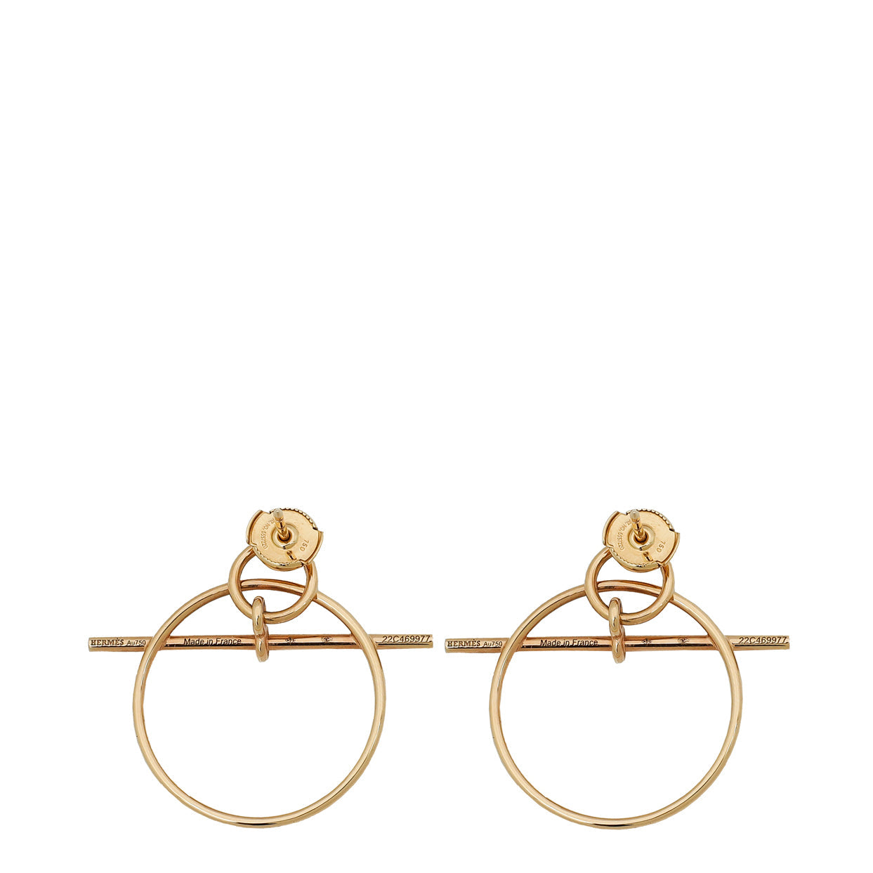 Hermes 18K Rose Gold Loop Small Model Earrings