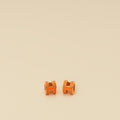 Hermes Orange Mini Pop H Earrings