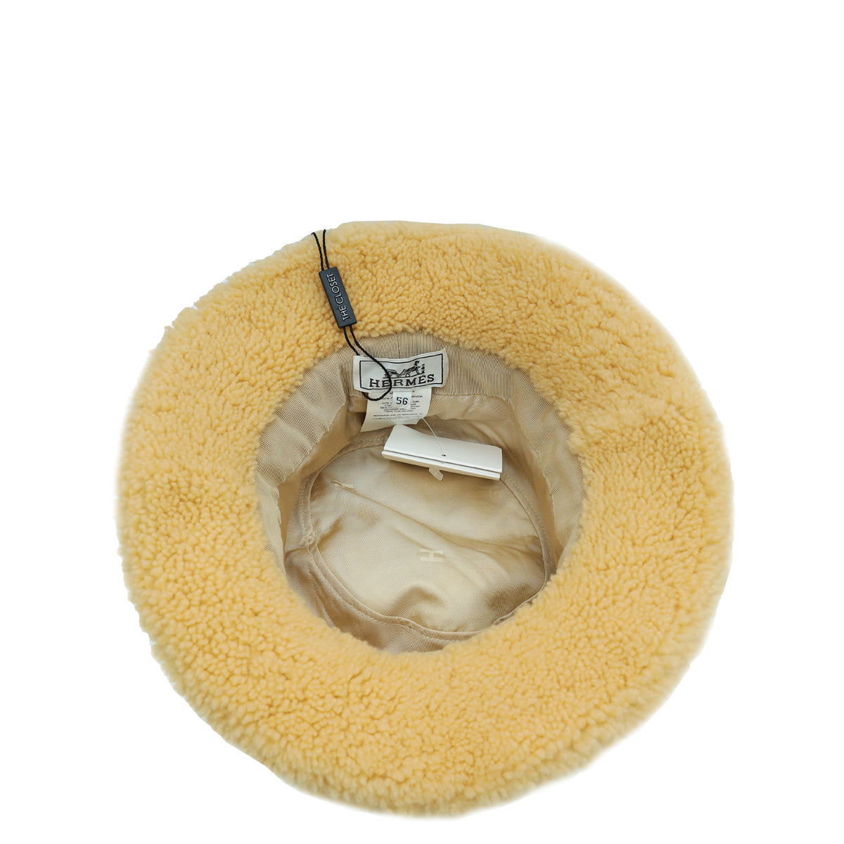 Hermes Bicolor Fauve Shearling Bucket Hat