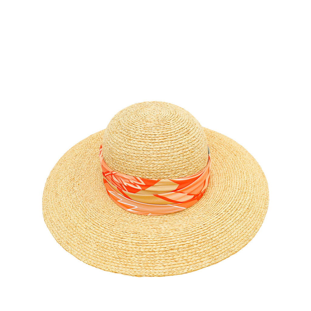 Hermes Natural Raffia w/Silk Sun Hat