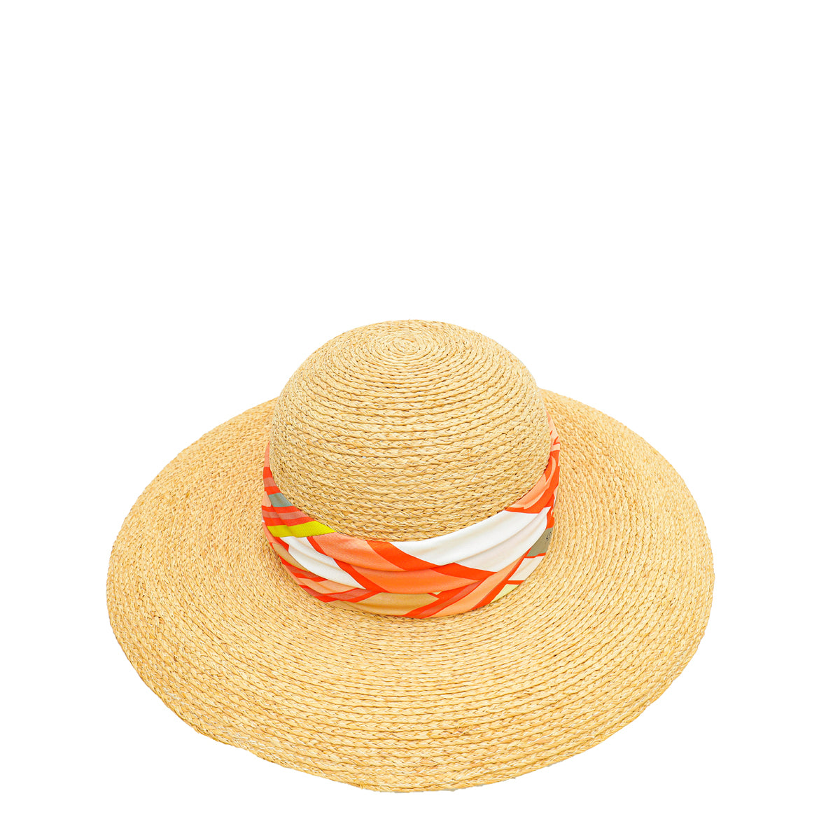 Hermes Natural Raffia w/Silk Sun Hat