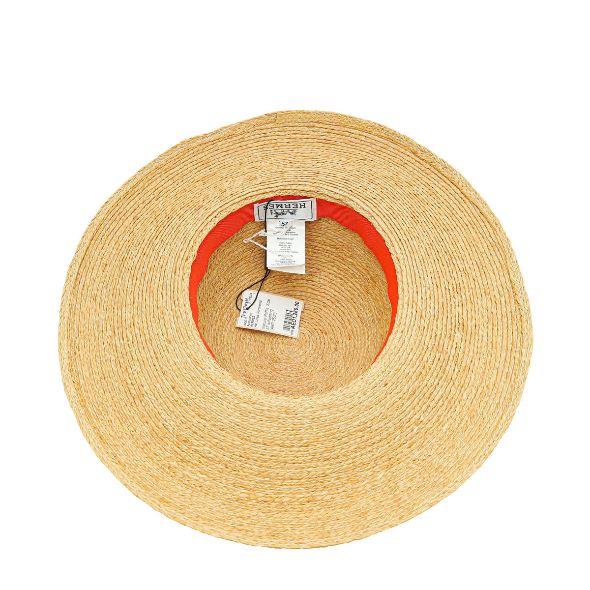 Hermes Natural Raffia w/Silk Sun Hat