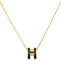 Hermes Noir Pop H Pendant Necklace