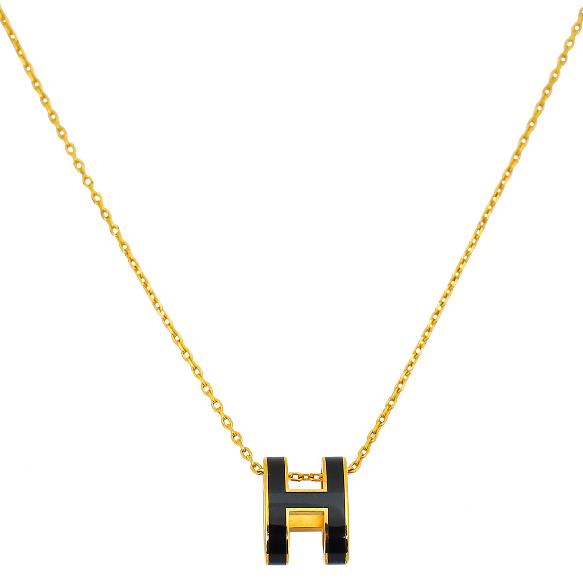 Hermes Noir Pop H Pendant Necklace