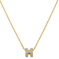 Hermes Blanc Mini Pop H Pendant Necklace