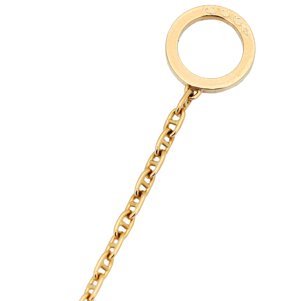 Hermes 18K Rose Gold Diamond Chaine D'ancre Contour Long Necklace