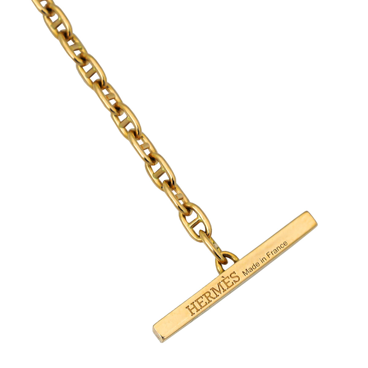 Hermes 18K Rose Gold Diamond Chaine D'ancre Contour Long Necklace