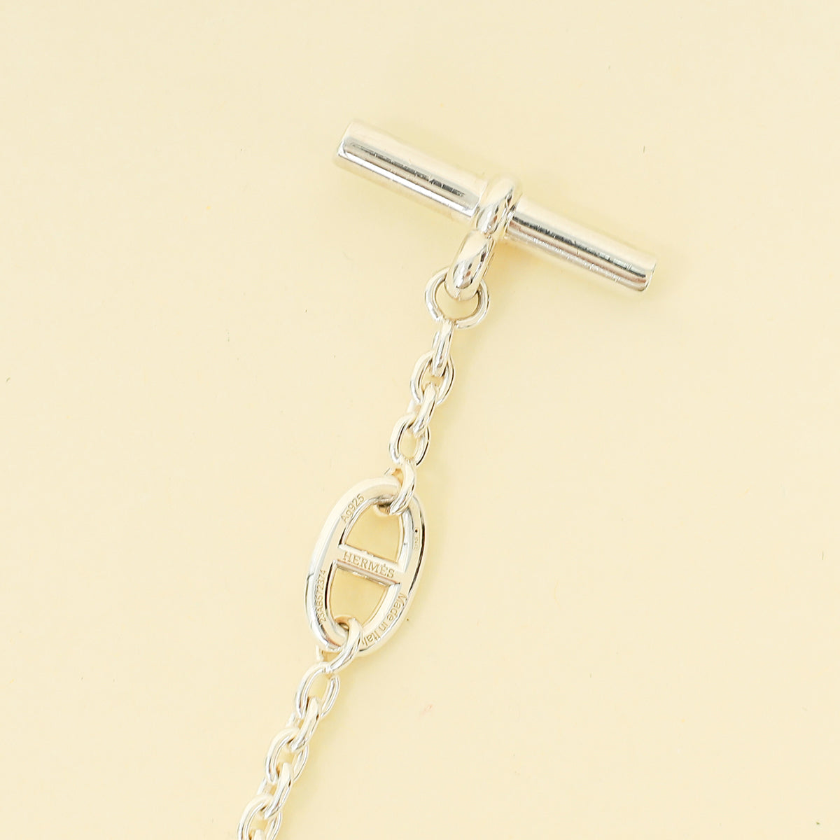 Hermes Sterling Silver Farandole Long Necklace 120