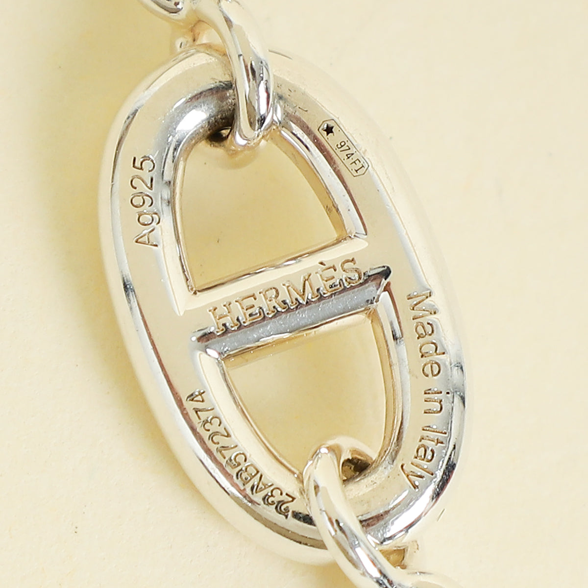Hermes Sterling Silver Farandole Long Necklace 120