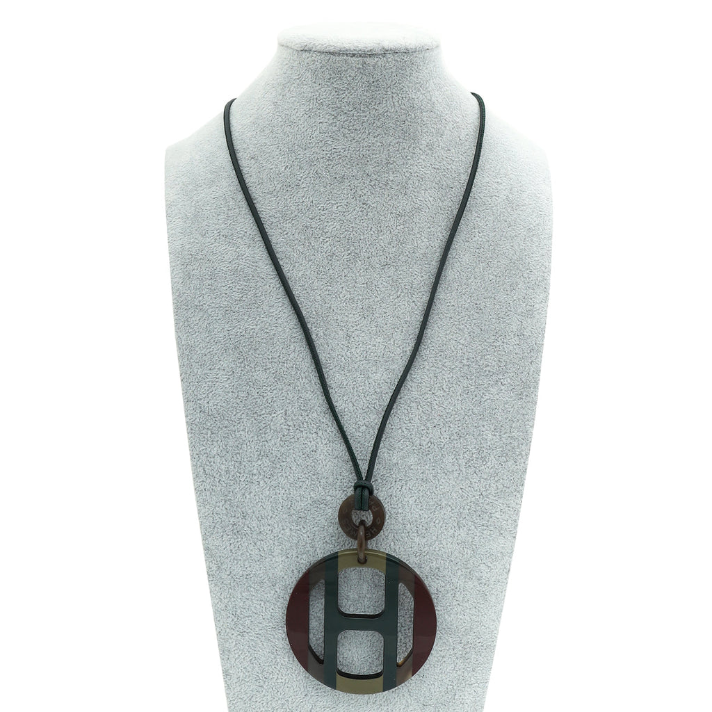 Hermes Multicolor H Equipe Pendant Necklace